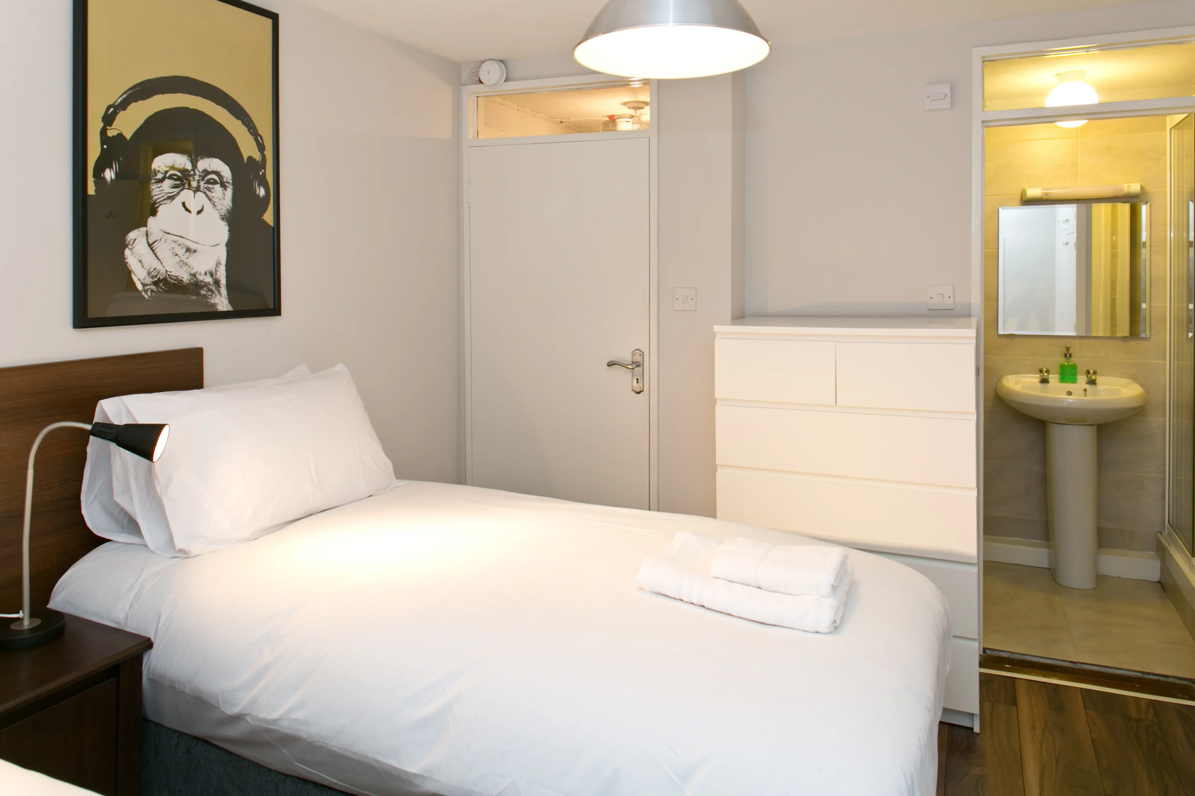 Modern bedroom with en suite bathroom