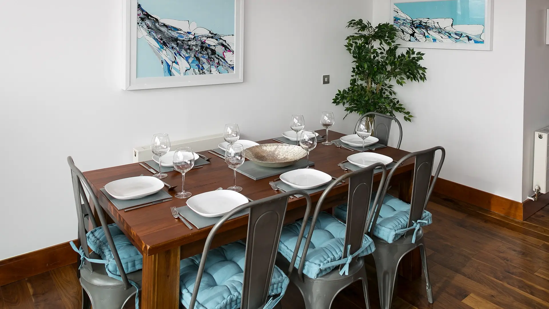 Dining area in penthouse apartment
