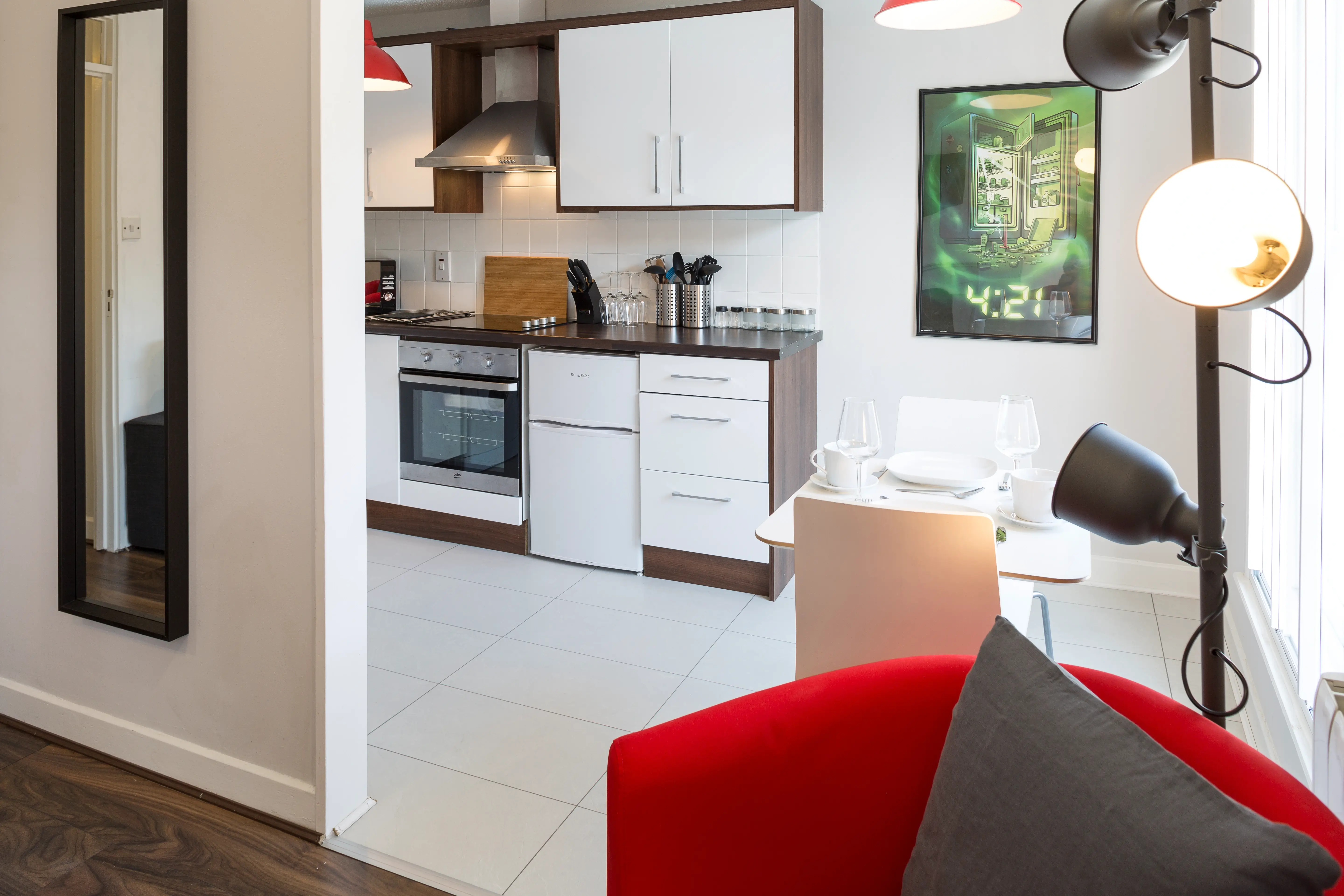 Bright kitchen with natural light
